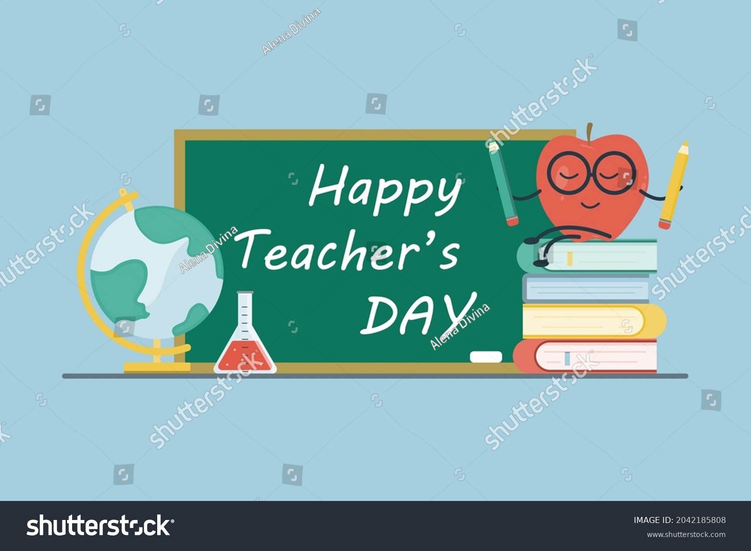 Happy Teachers Day Vector Illustration School Stock Vector (Royalty ...