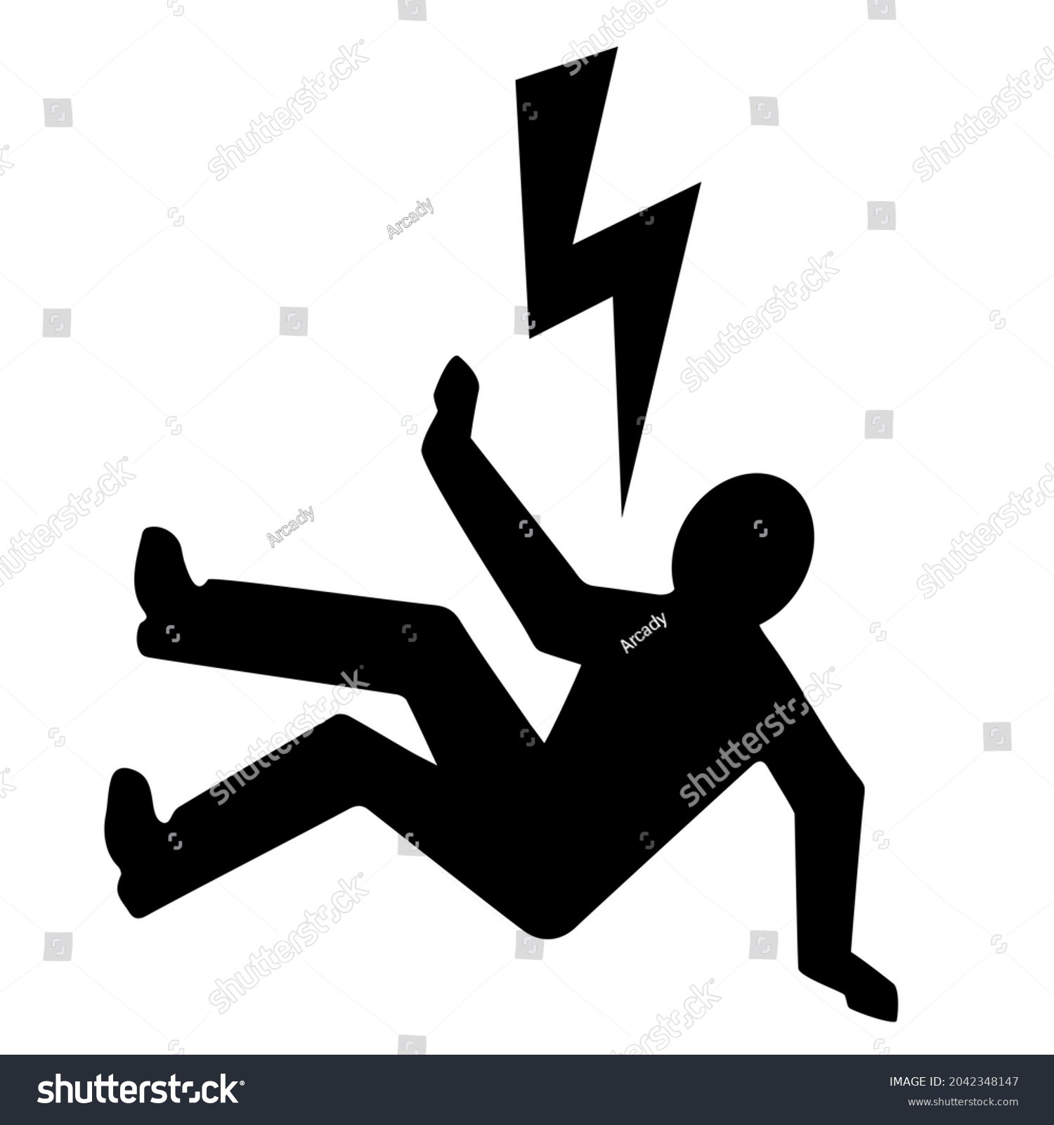 Electrical Injury Hazard Icon High Voltage Stock Vector (royalty Free 