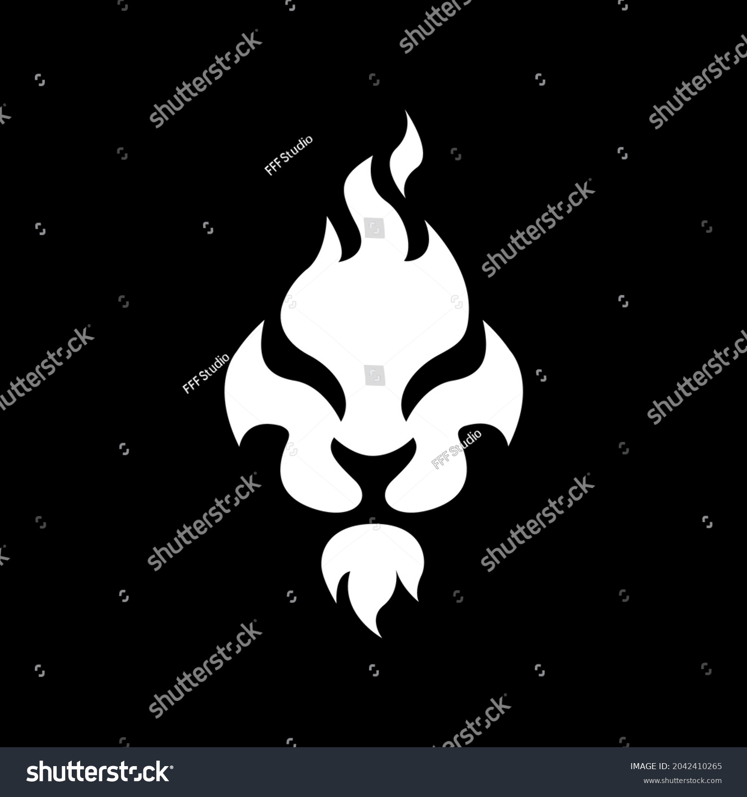 Lion Flame Fire Logo Icon Vector Stock Vector (royalty Free) 2042410265 