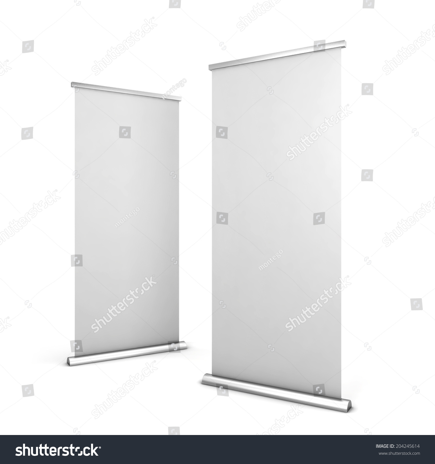 Two Roll Banners 3d Illustration Isolated Stock Illustration 204245614 ...