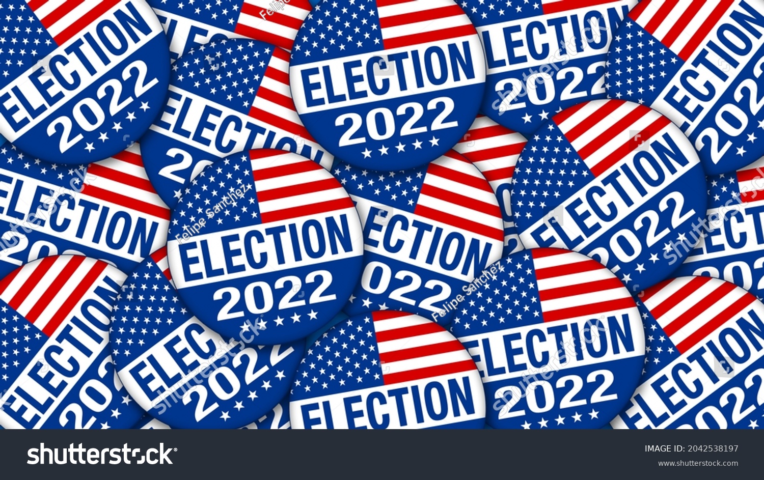 2022 Election Campaign Buttons Usa Flag Stock Illustration 2042538197 ...