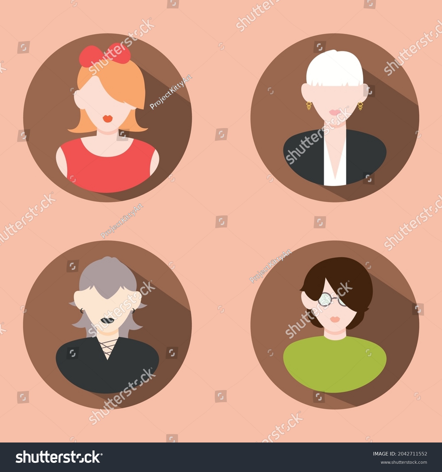 Vector Avatar Profile Icon Set Set Stock Vector Royalty Free