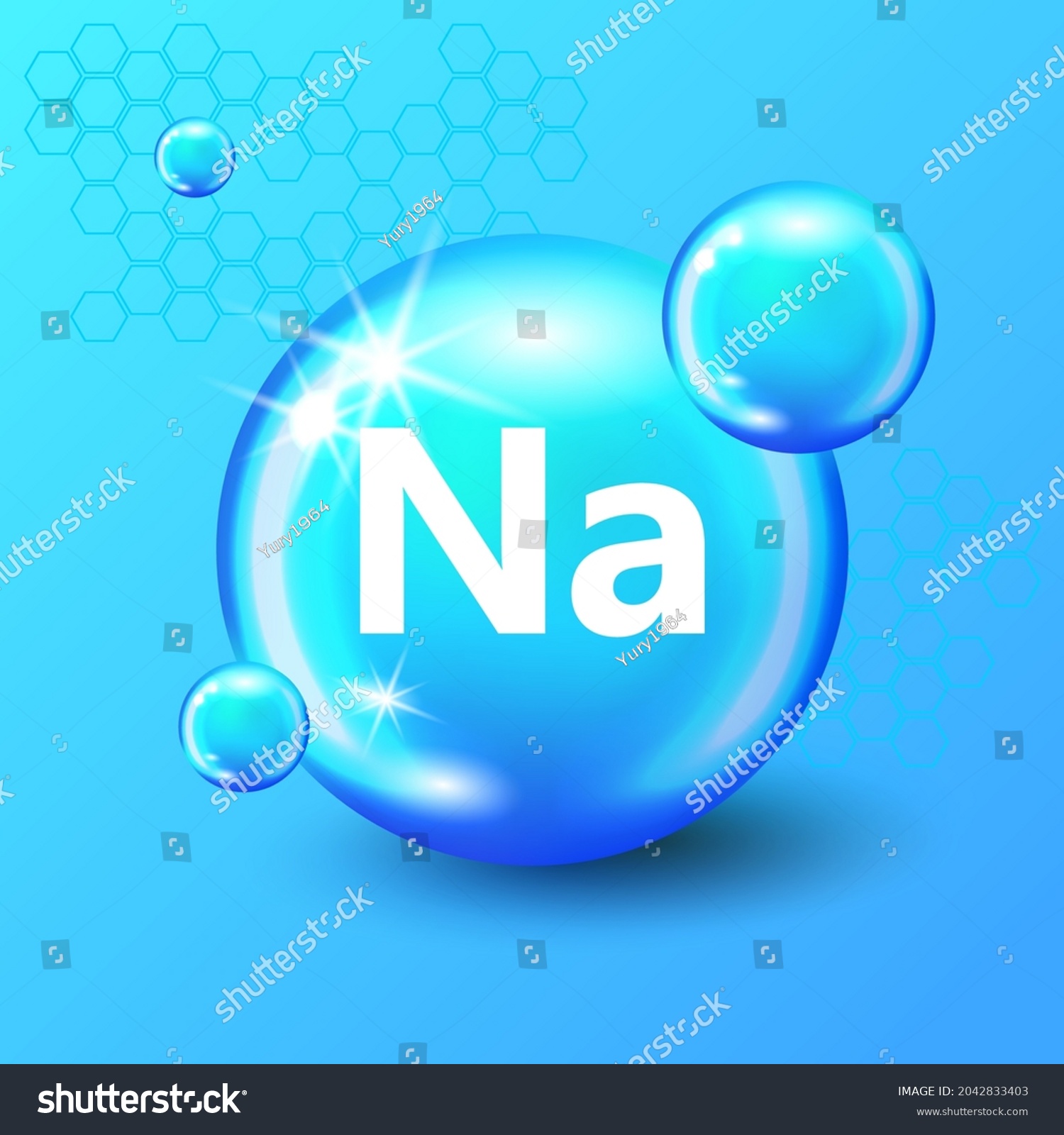 Mineral Na Natrium Blue Shining Pill Stock Vector (Royalty Free ...