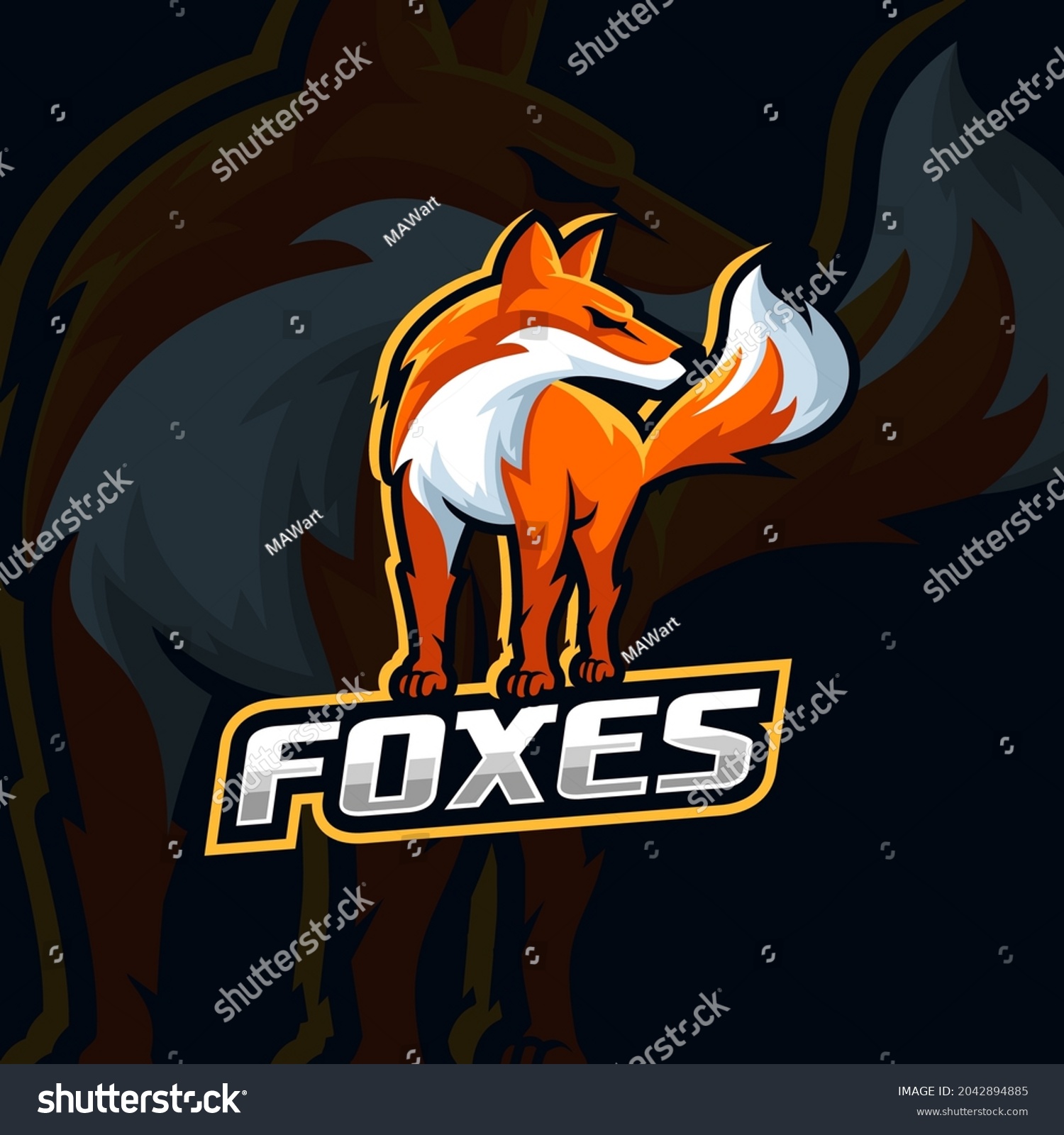 Foxes Logo Design Concept Logo Stock Vector (royalty Free) 2042894885 