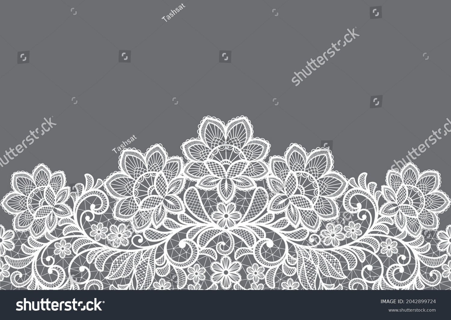 Lace Seamless Flowers Decoration Element Lace Stock Vector (Royalty ...