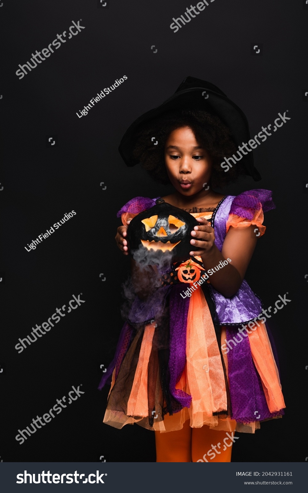 African American Girl Halloween Costume Looking Stock Photo 2042931161 ...