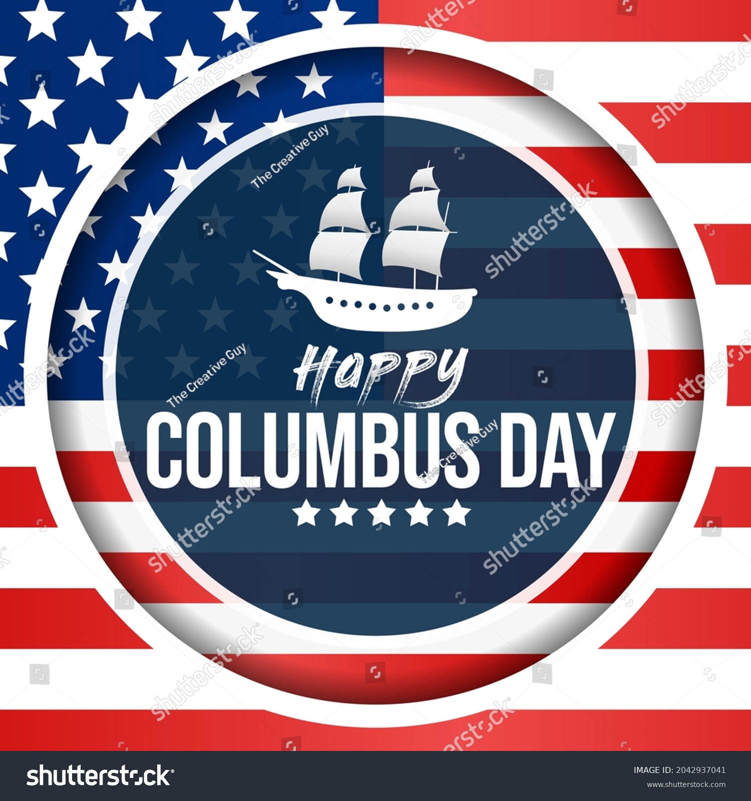 Columbus Day Observed Every Year October Stock Vector (Royalty Free