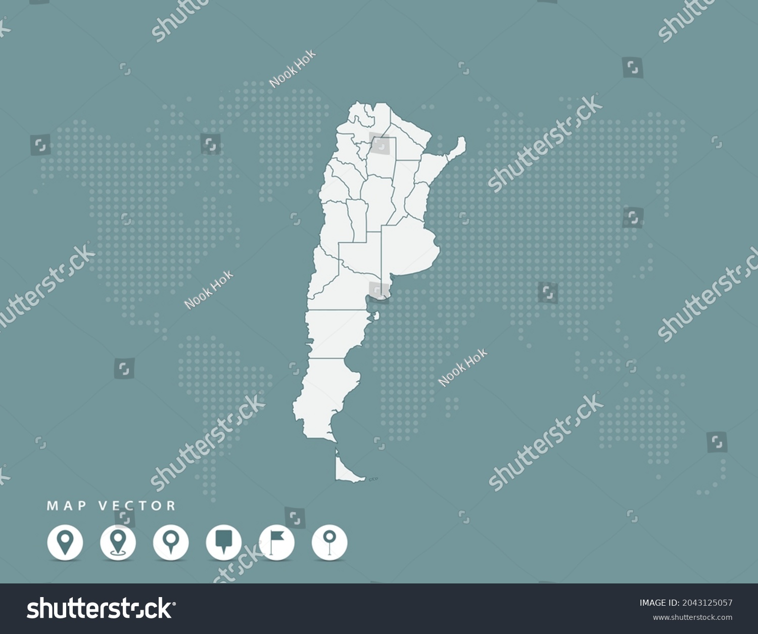 Abstract Green Map Argentina Vector Stock Vector (Royalty Free ...