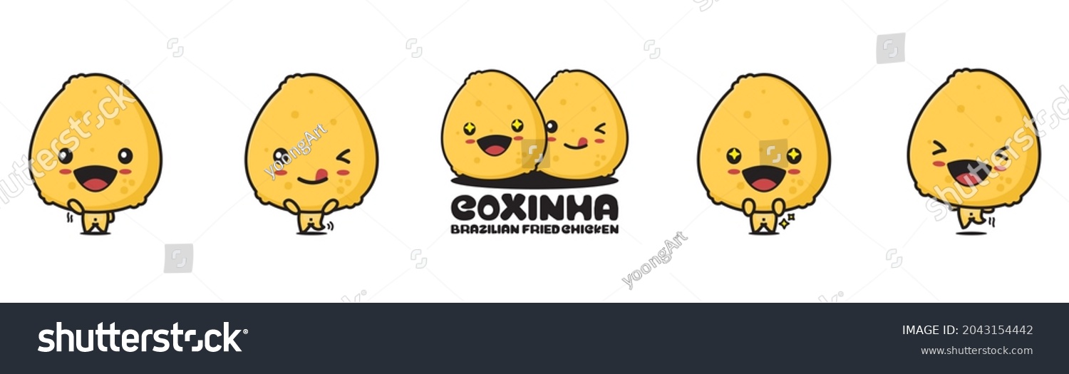 Cute Coxinha Mascot Brazil Fried Chicken Stock Vector (Royalty Free ...