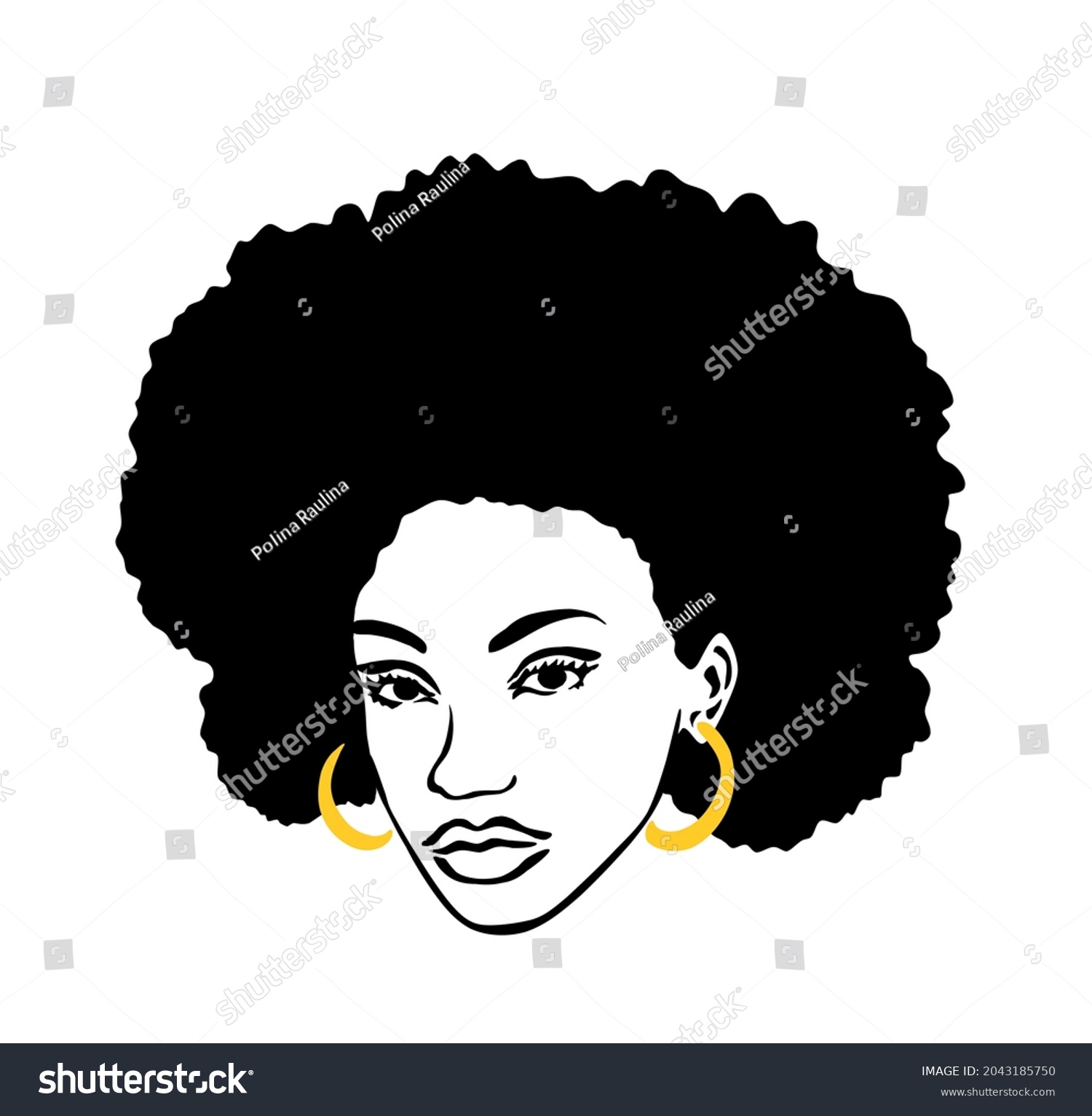 Black Afro African American Woman Lady Stock Vector (Royalty Free ...