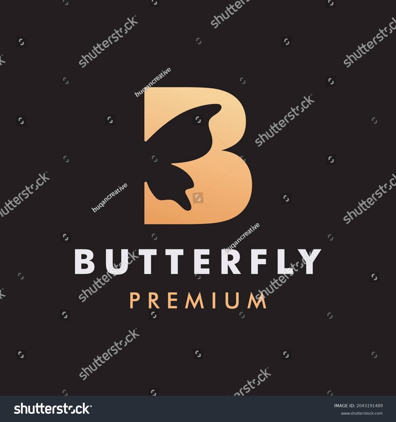 Initial Letter B Butterfly Logo Icon Stock Vector (Royalty Free ...