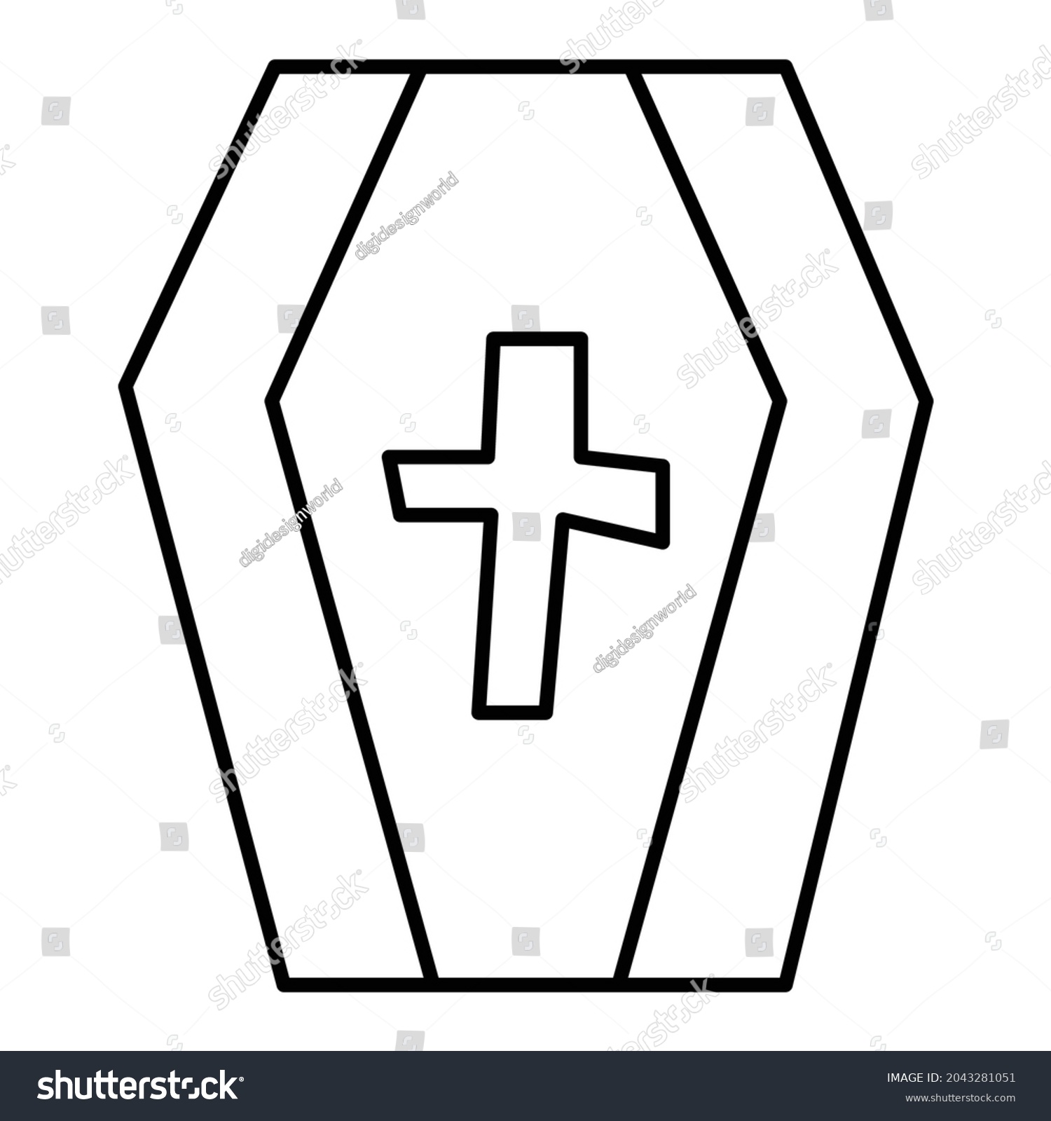 Casket Outline Bold Vector Icon Which Stock Vector (Royalty Free ...