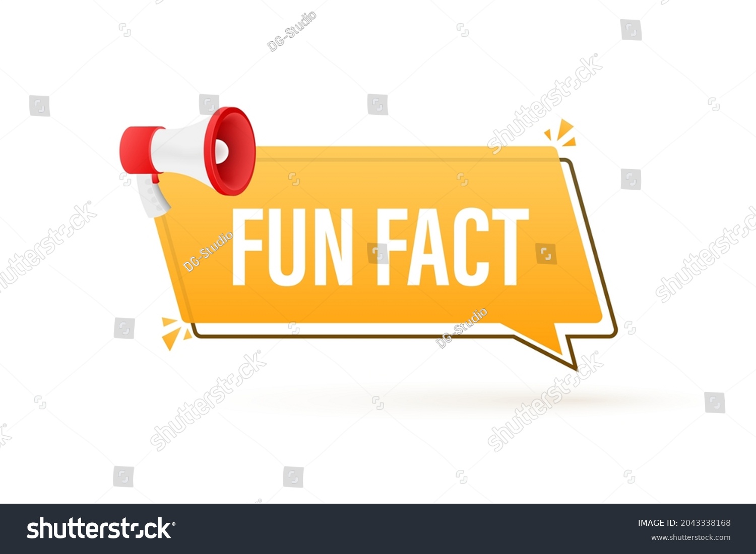 Megaphone Banner Fun Fact Vector Stock Stock Vector (royalty Free 