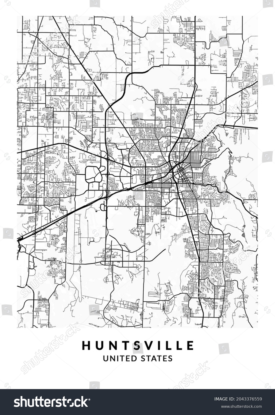 Huntsville Alabama United States City Map Stock Illustration 2043376559   Stock Photo Huntsville Alabama United States City Map Huntsville City Gold Map Poster Wall Art Home Decor 2043376559 