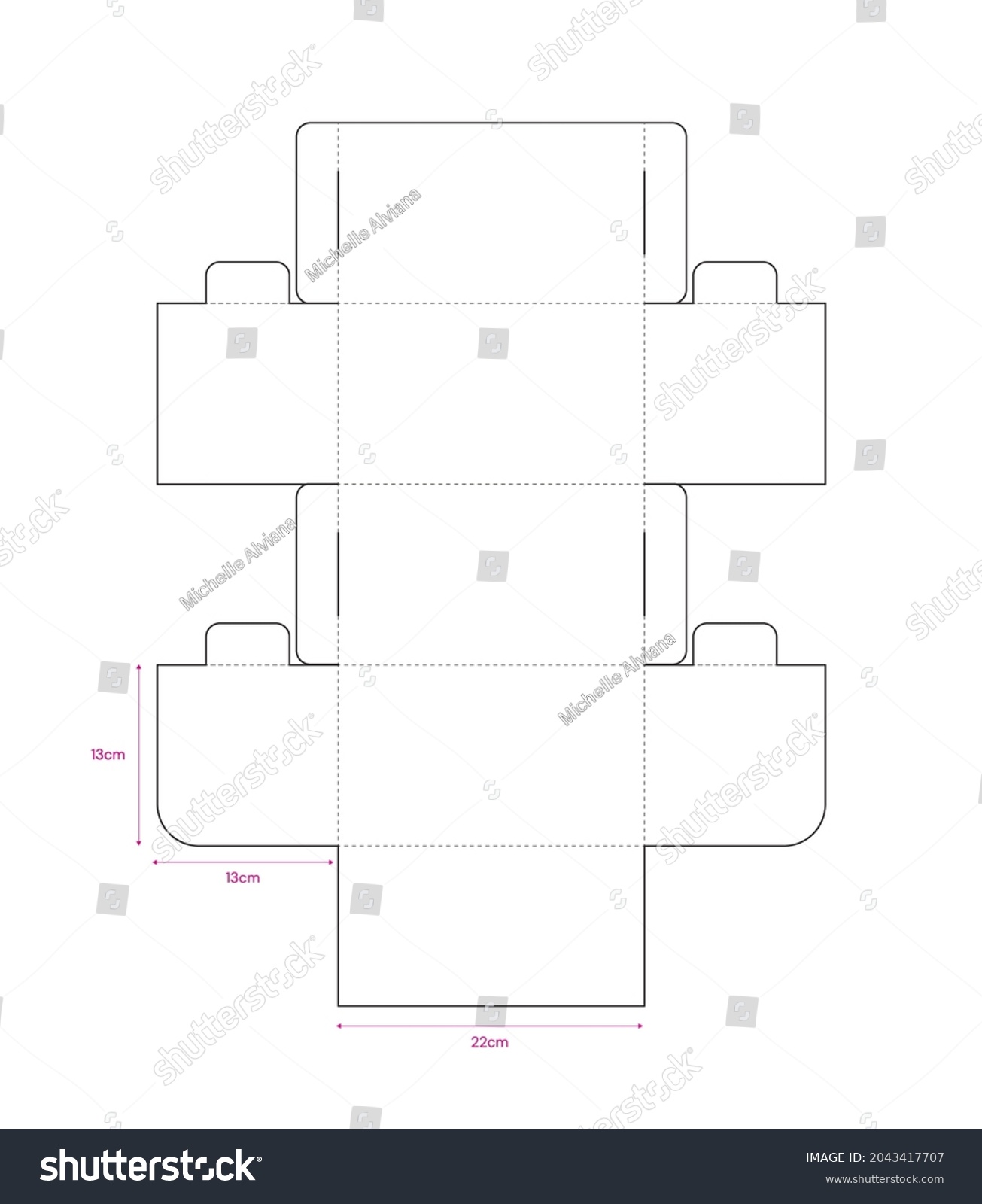 Cookie Box Diecut Packaging Stock Vector (Royalty Free) 2043417707 ...