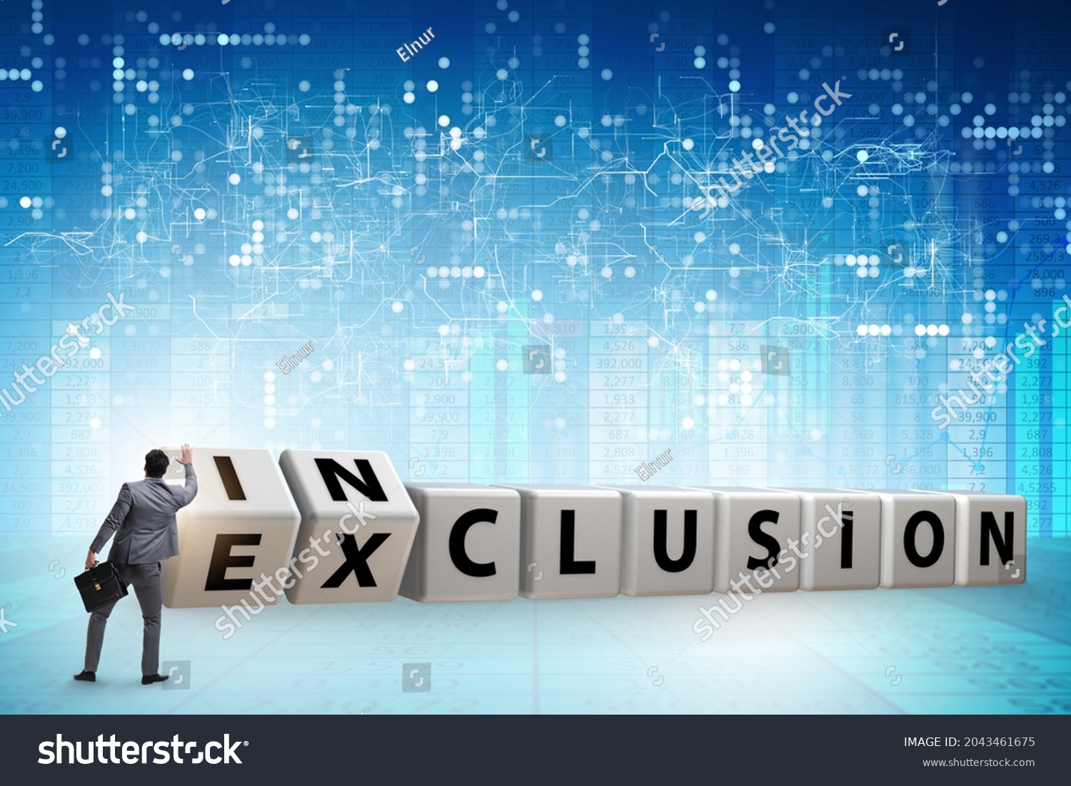 Businessman Turning Cubes Inclusion Exclusion Concept Stock Photo ...