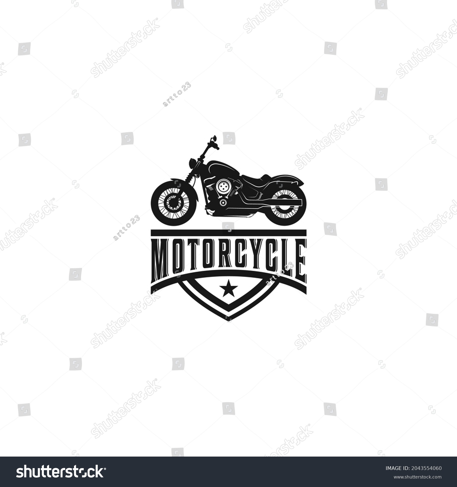 Big Motorcycle Illustration Logo On White Stock Vector (Royalty Free ...