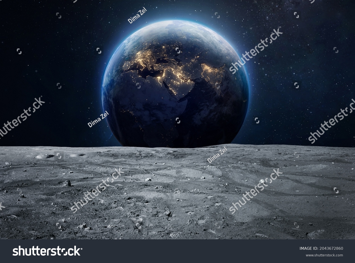 Moon Surface Earth Night Deep Space Stock Photo 2043672860 | Shutterstock