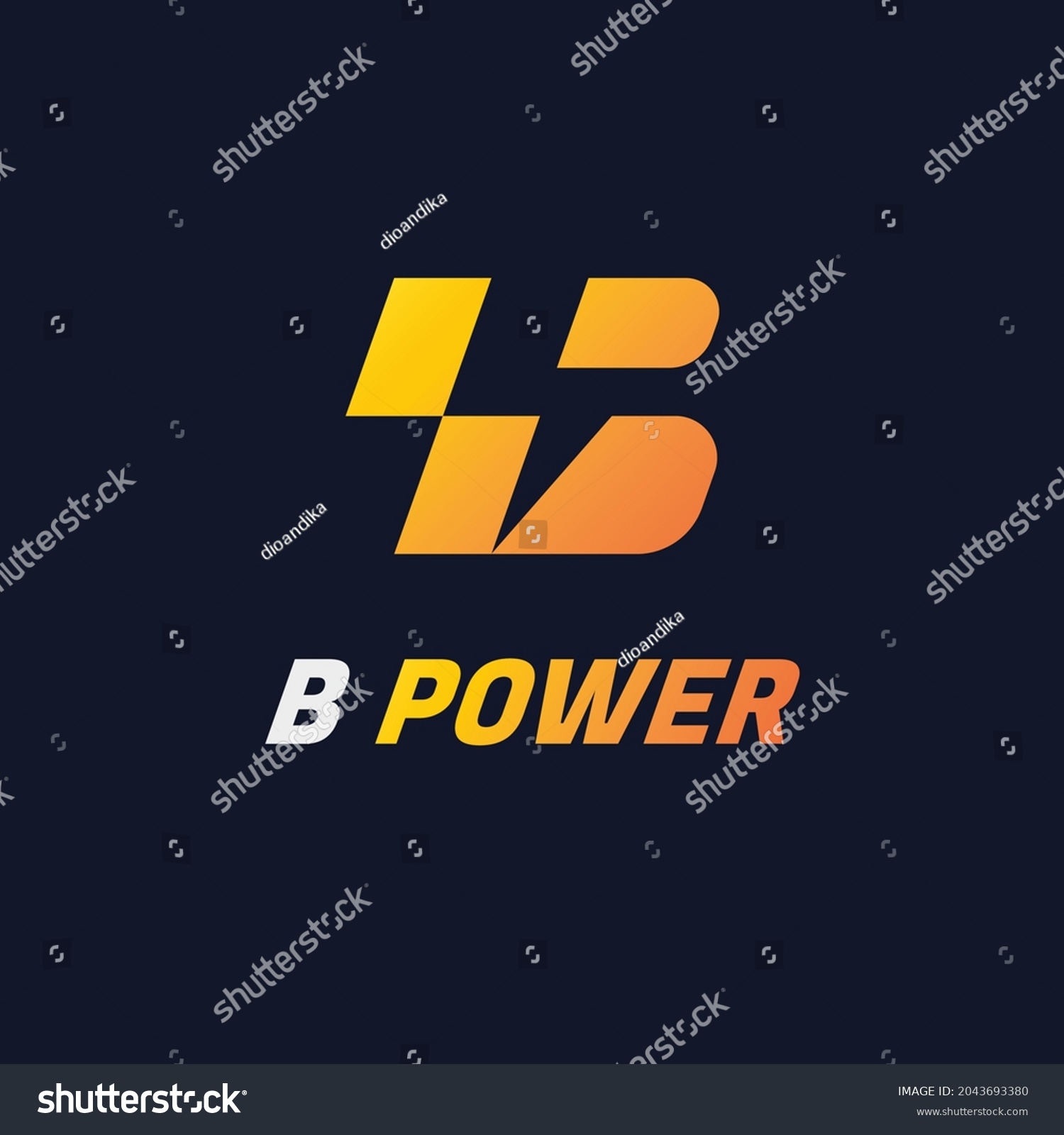 Letter B Power Logo Design Stock Vector (Royalty Free) 2043693380 ...