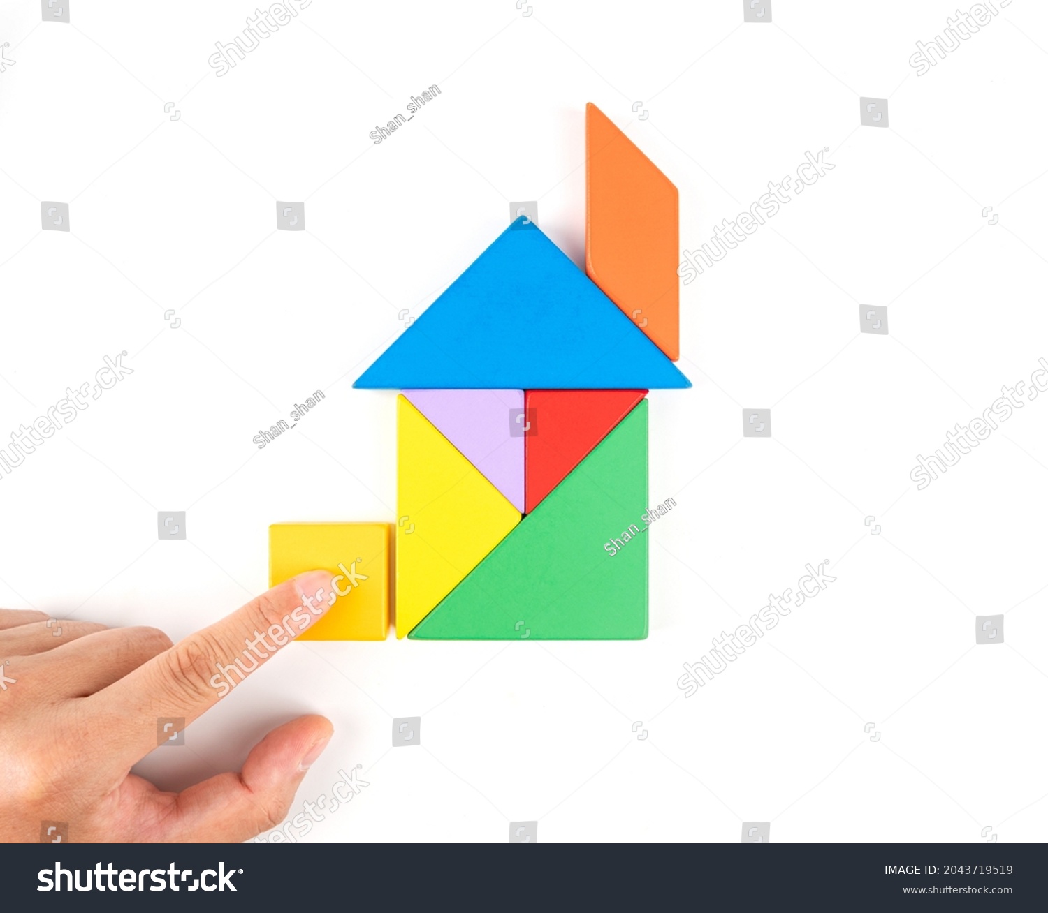 Colorful Tangram Puzzle House On White Stock Photo 2043719519 ...