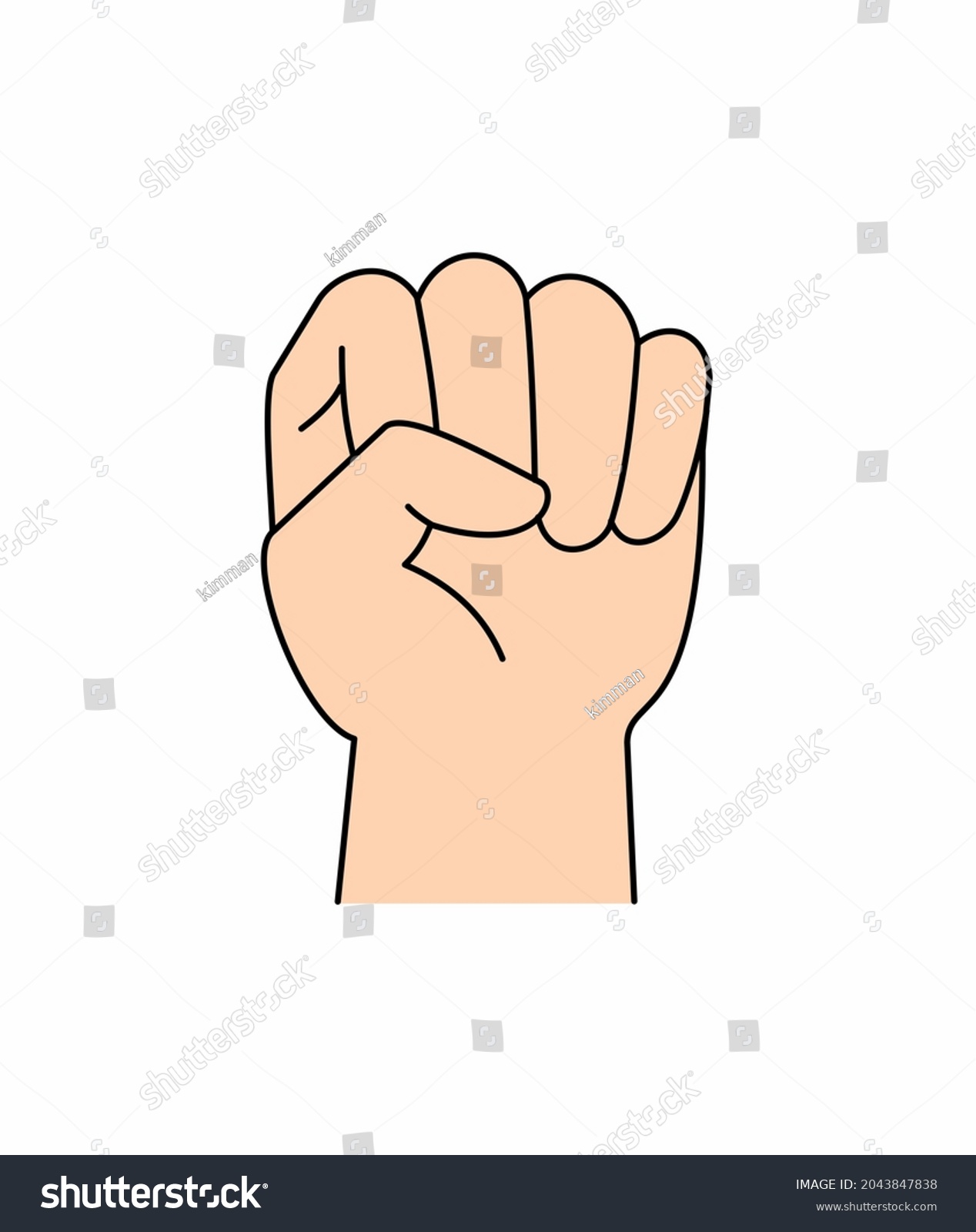 Hand Gesture Pain Types Hand Sign Stock Illustration 2043847838