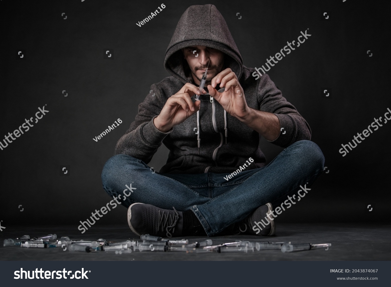 Drug Addicted Person Draws Dose Drug Stock Photo 2043874067 | Shutterstock