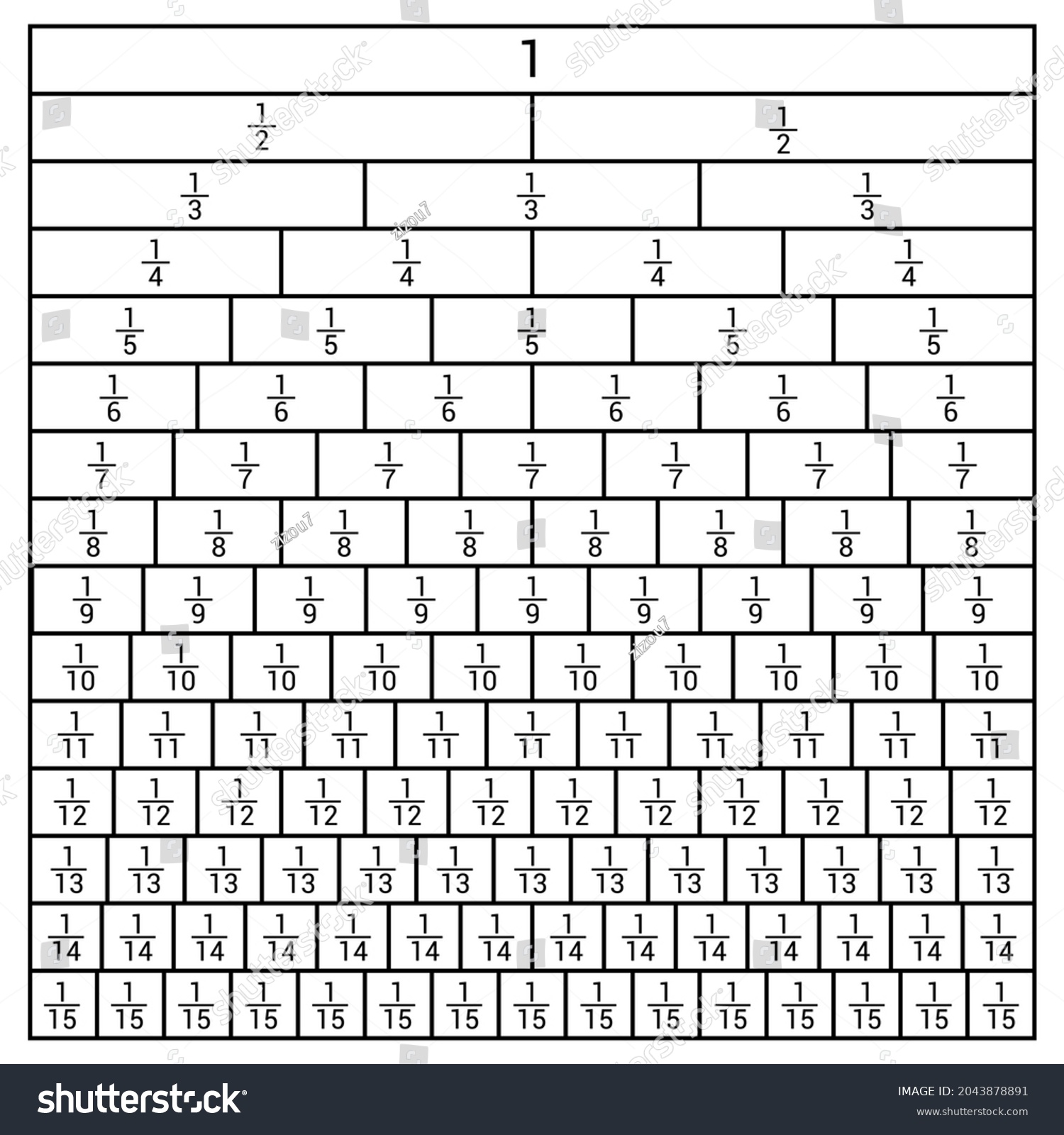 equivalent fractions chart 1 20