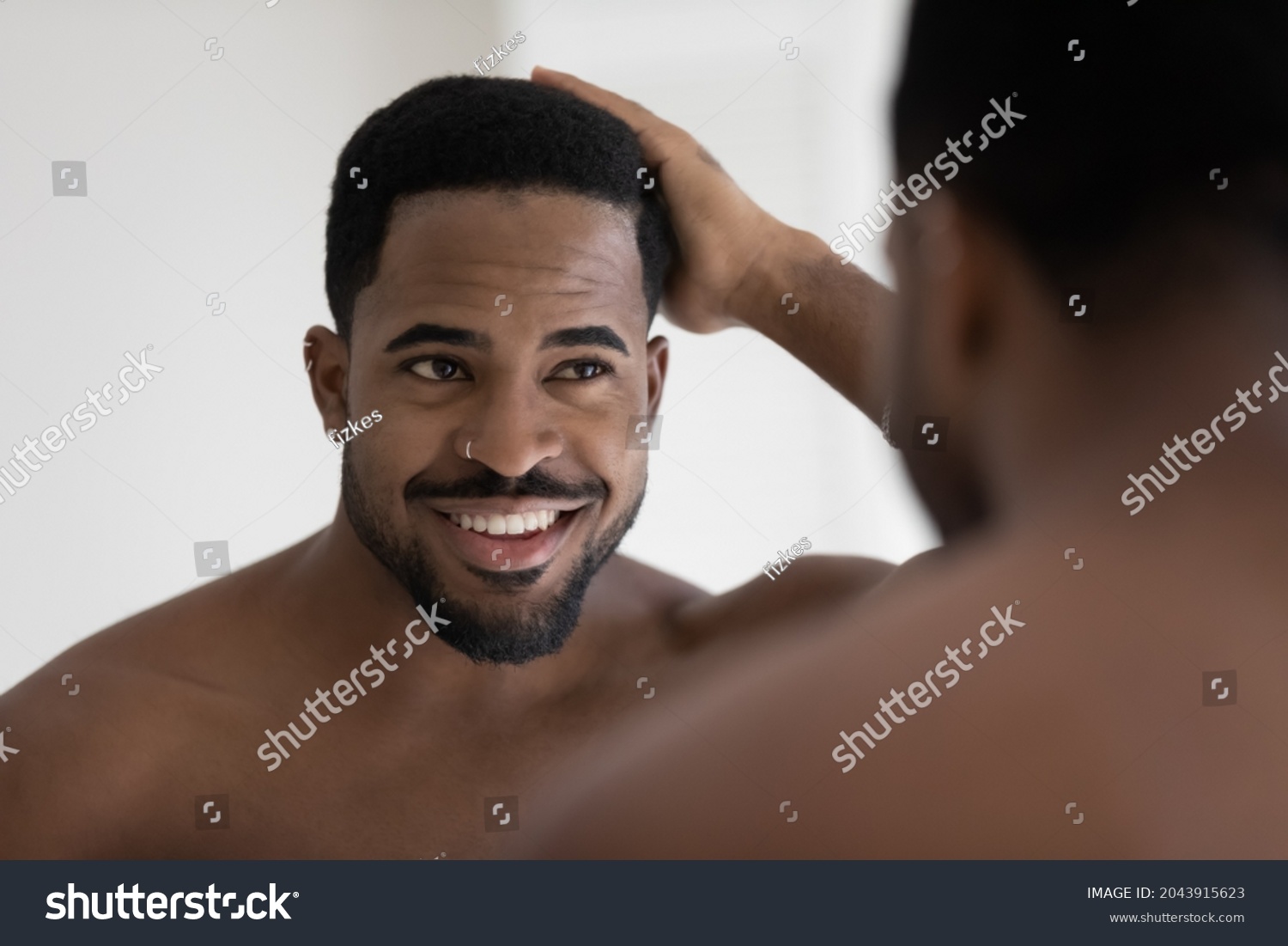 Handsome Shirtless Muscular Build African Man Stock Photo Shutterstock