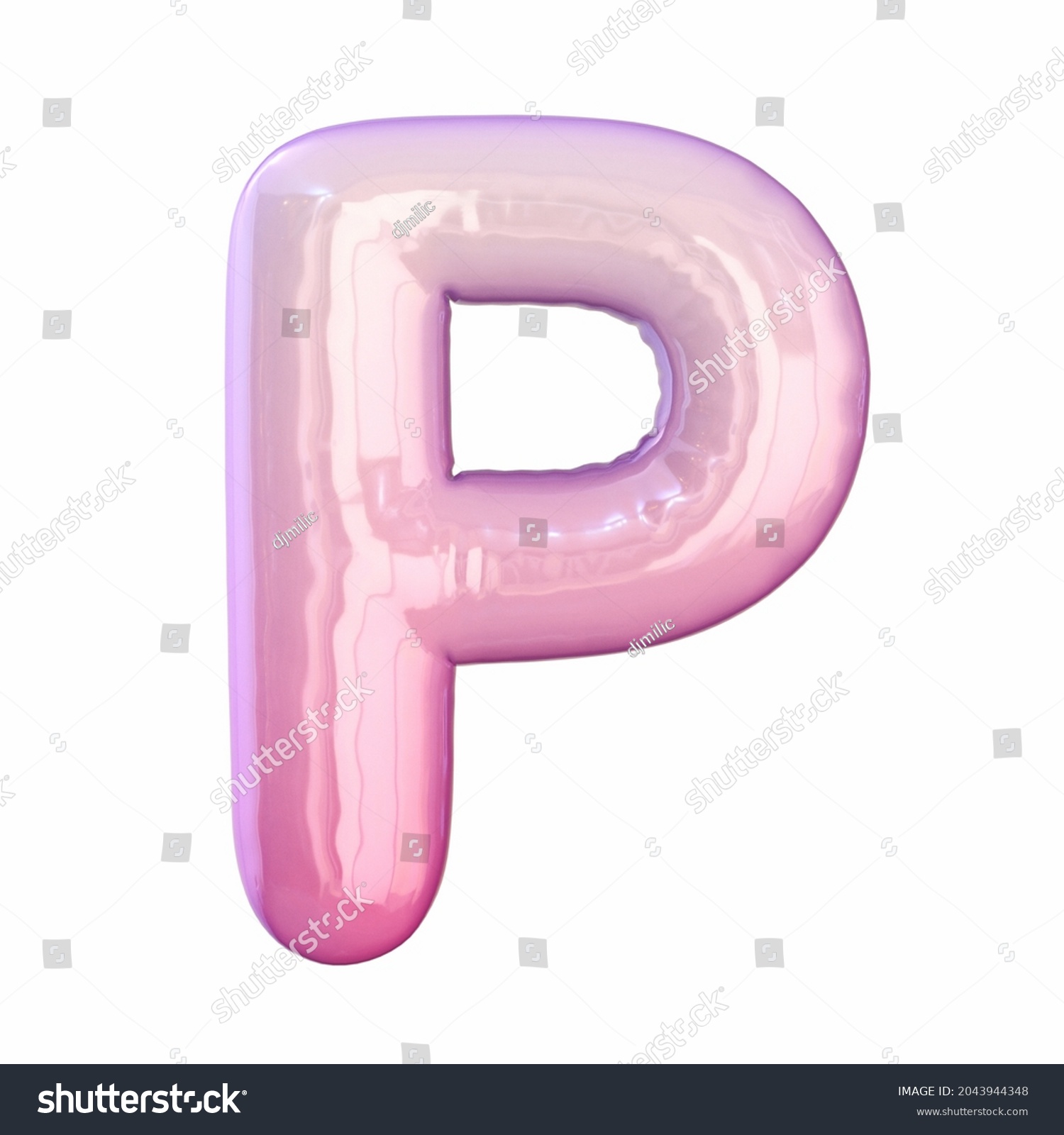 Pink Latex Glossy Font Letter P Stock Illustration 2043944348 ...