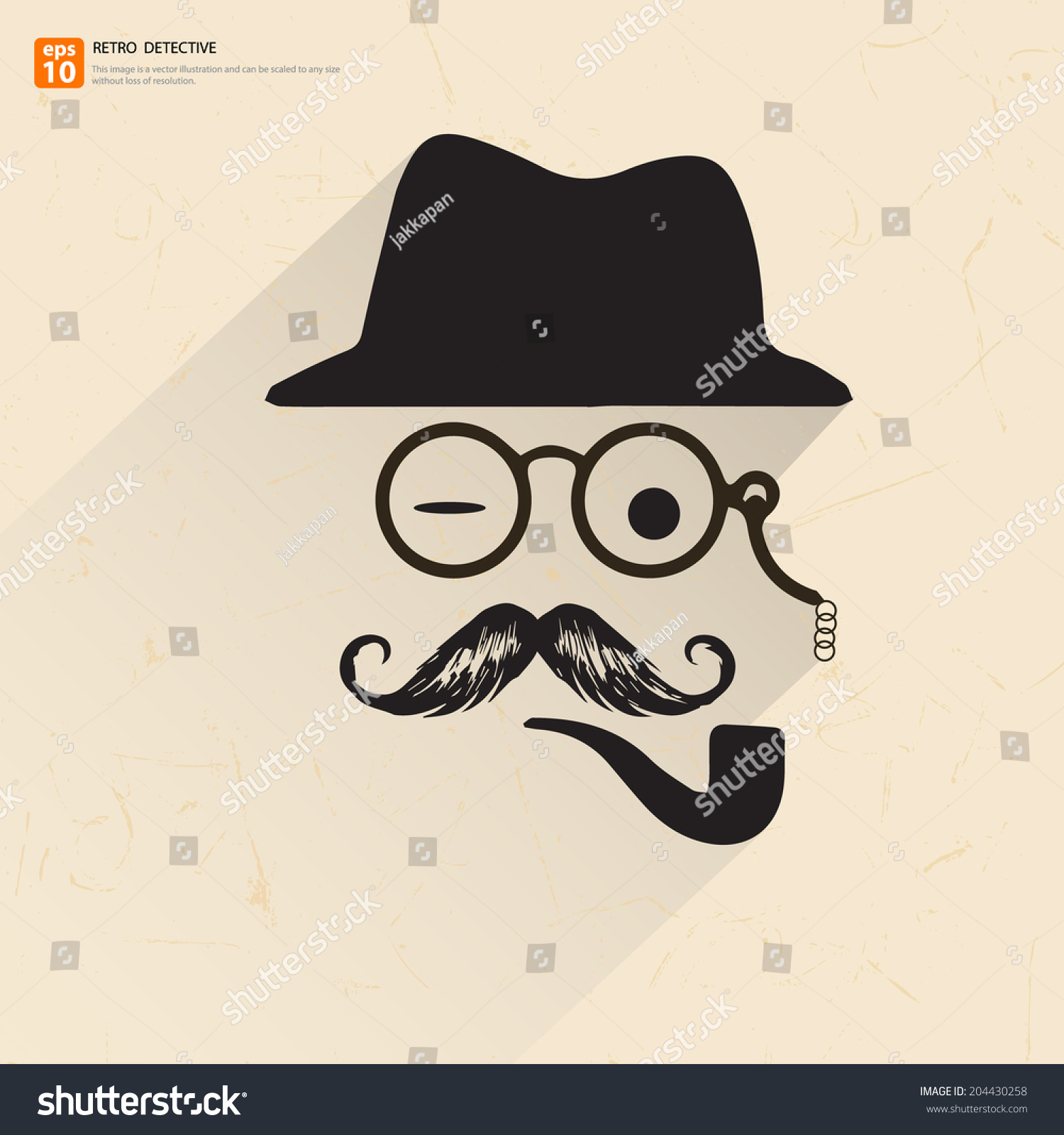 Retro Poster Fatherdad Detective Magnifying Glass Stock Vector (Royalty ...