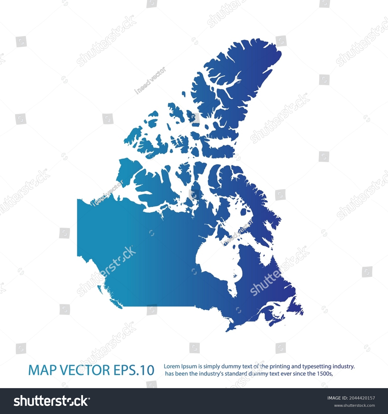 Canada Map Infographic Style Blue Gradient Stock Vector (Royalty Free ...