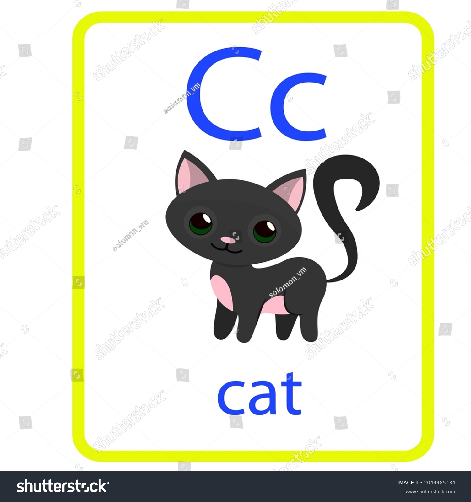 C Letter C English Alphabet Cat Stock Vector (Royalty Free) 2044485434 ...