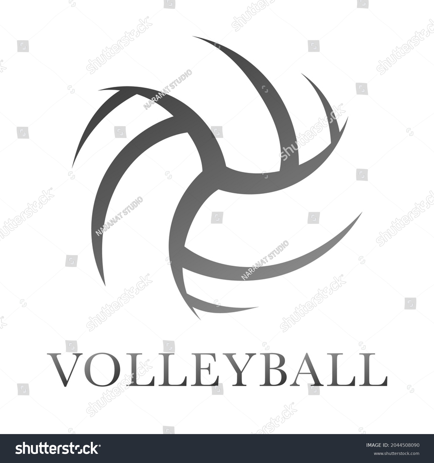 Volleyball Icon Symbol Vector Line Drawing Stock Vector (Royalty Free ...