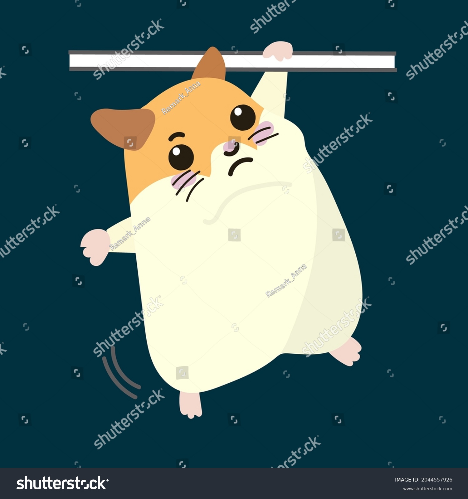 Vector Drawing Sad Hamster Holding On Stock Vector (Royalty Free ...