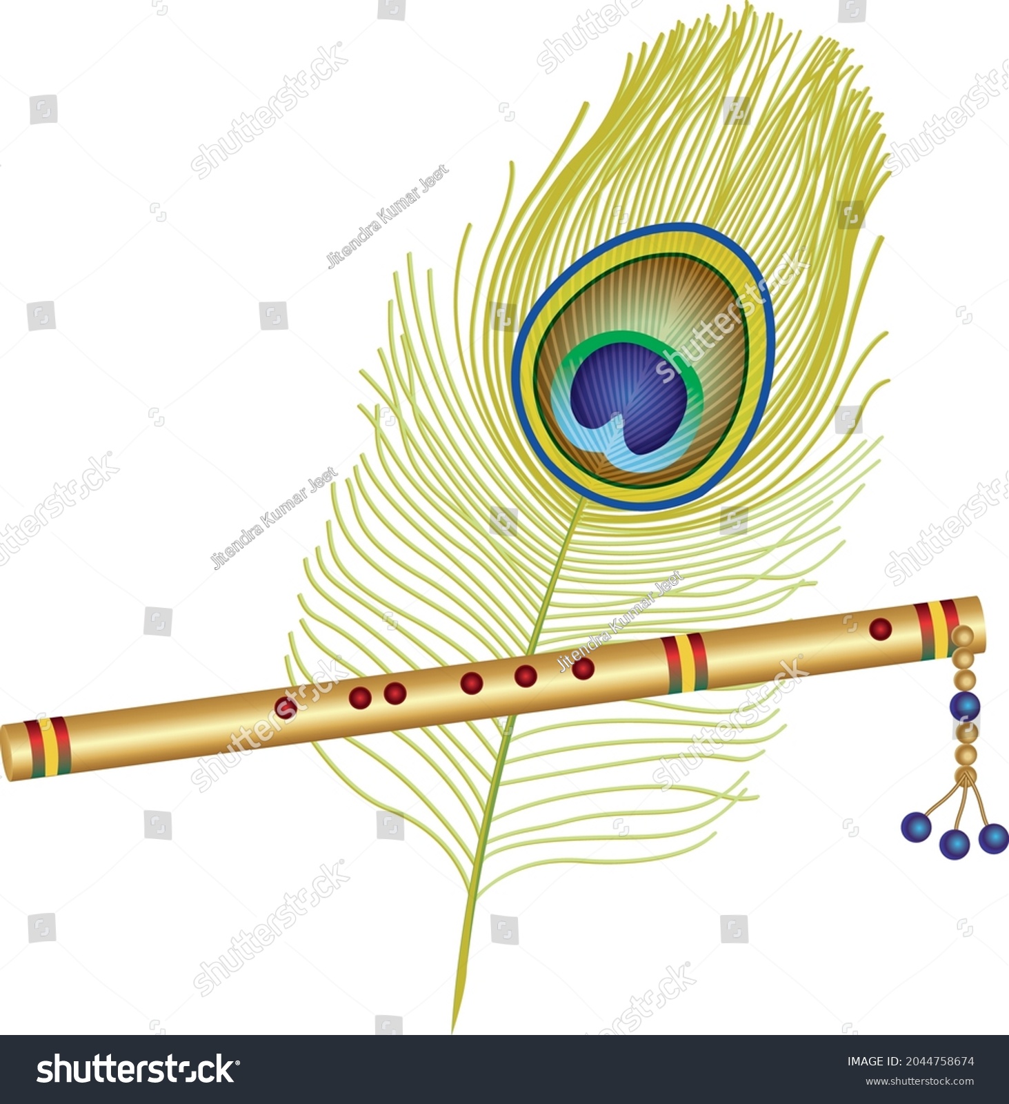 Flute Peacock Vector Graphics Stock Vector (Royalty Free) 2044758674 ...