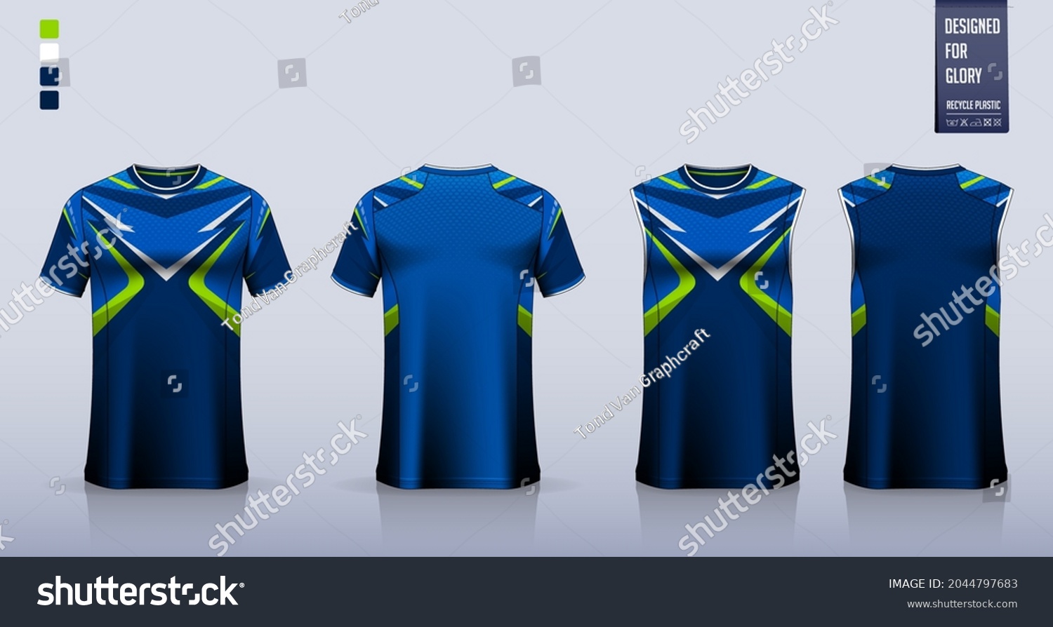 Tshirt Mockup Sport Shirt Template Design Stock Vector (Royalty Free ...