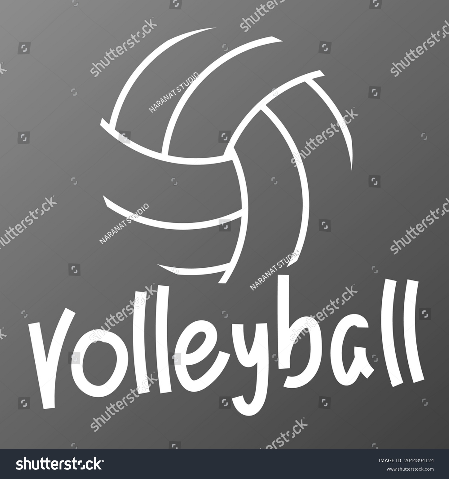 Volleyball Icon Symbol Vector Line Drawing Stock Vector (Royalty Free ...