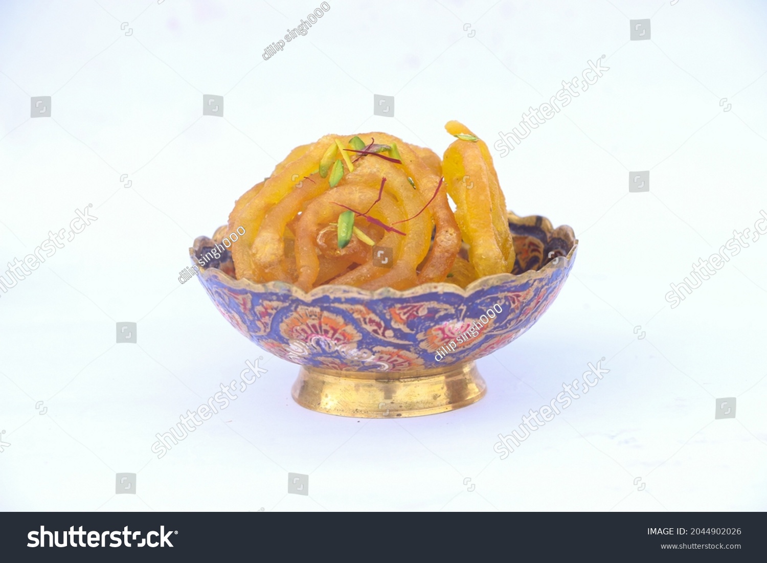 Indian Sweet Jalebi Kept Brass Bowl Stock Photo 2044902026 Shutterstock