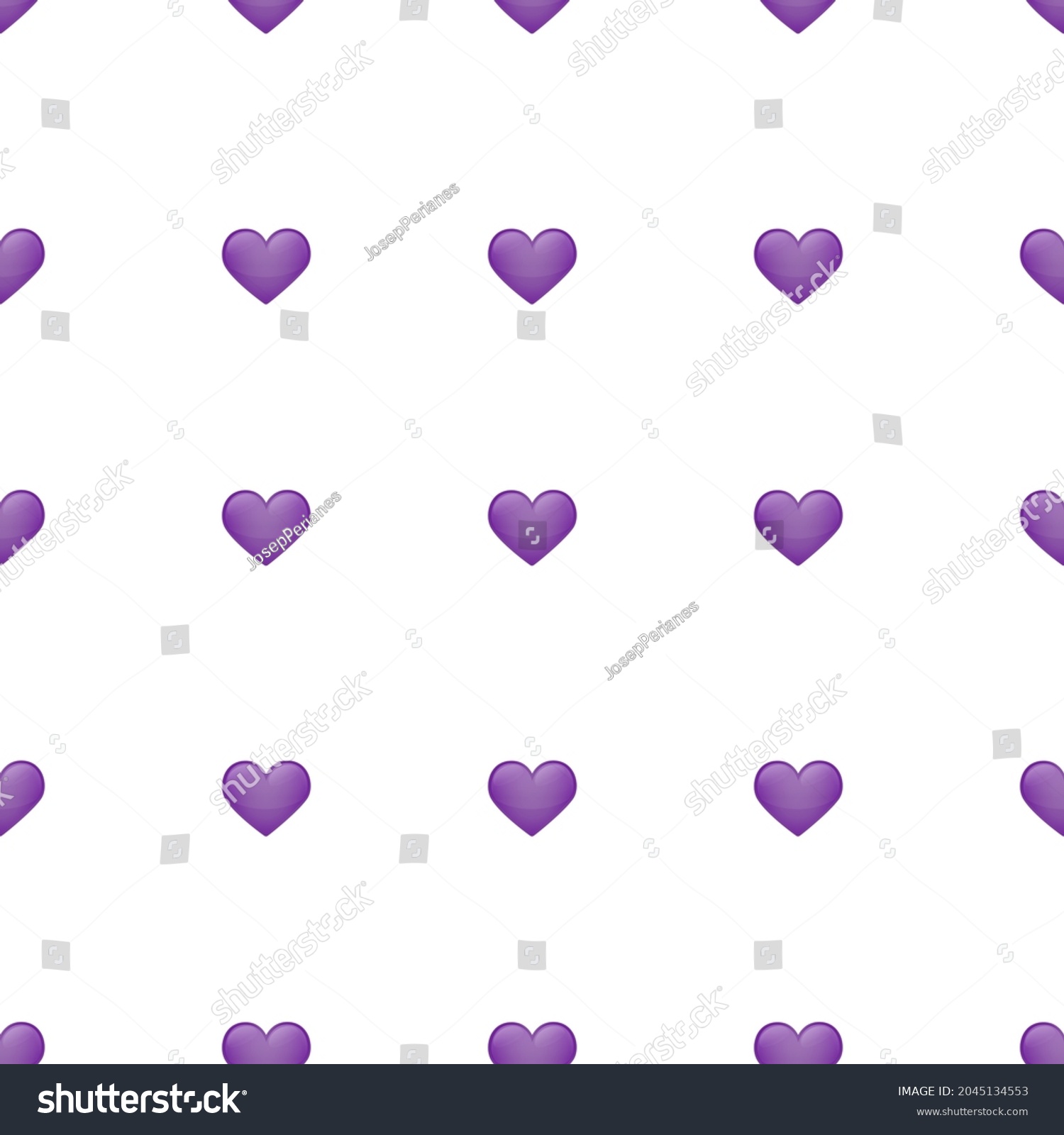 Purple Heart Icon Emoji Pattern Design Stock Vector (Royalty Free