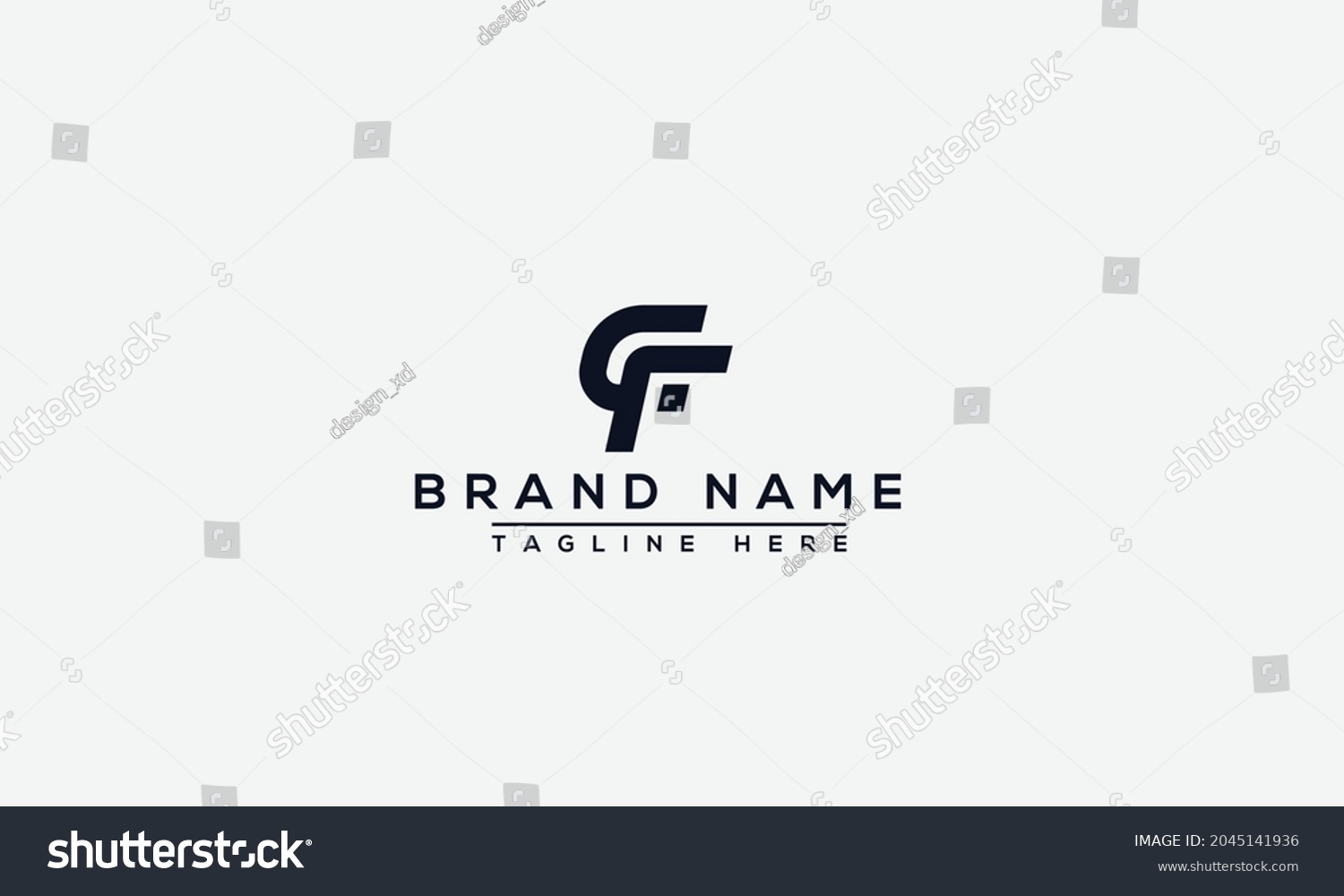 Cf Logo Design Template Vector Graphic Stock Vector (Royalty Free ...