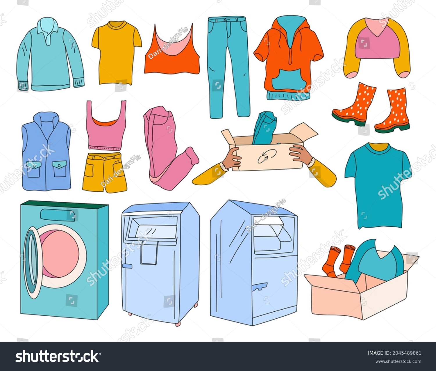 Clothes Donation Special Container Charity Box Stock Vector (royalty 