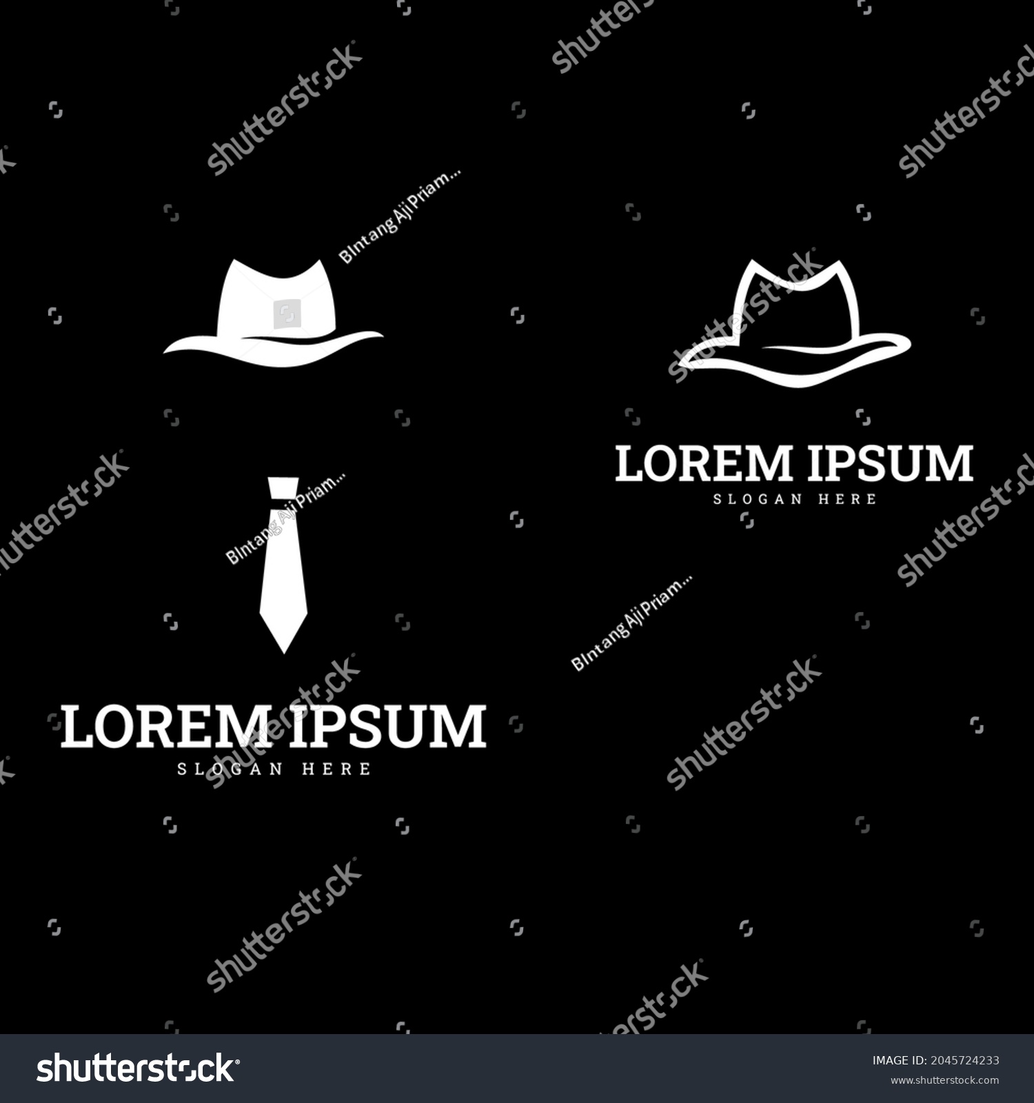 Black Hat Man Logo Vector Illustration Stock Vector (Royalty Free ...