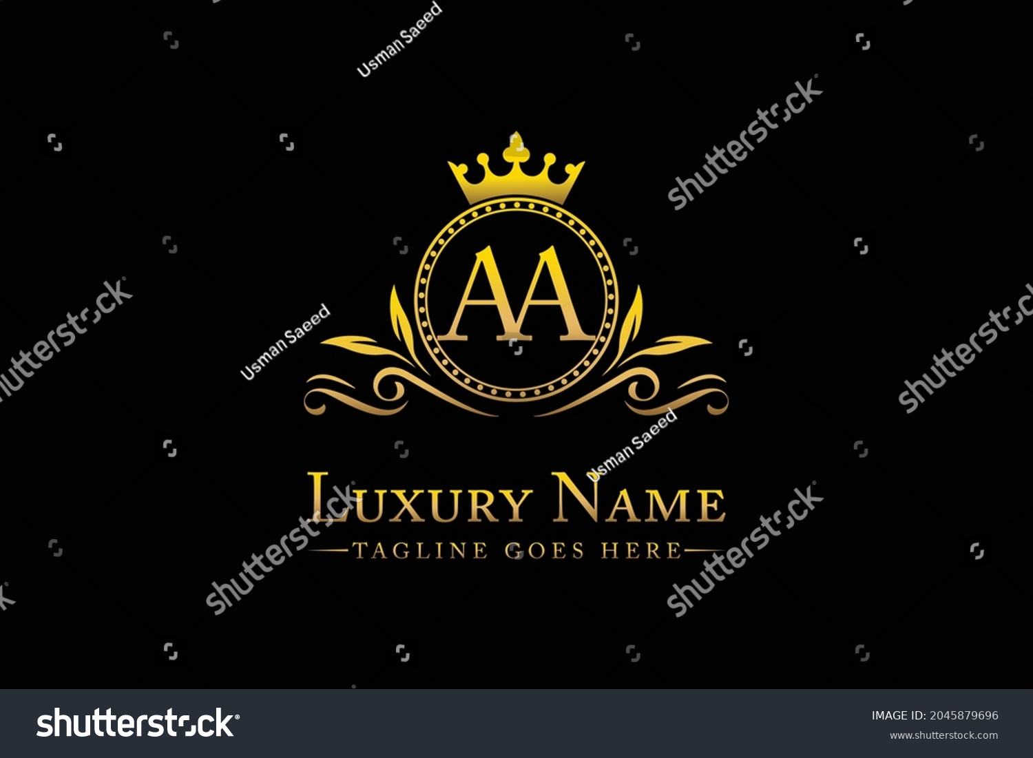 Royal Luxury Letter Aa King Gold Stock Vector (Royalty Free) 2045879696 ...