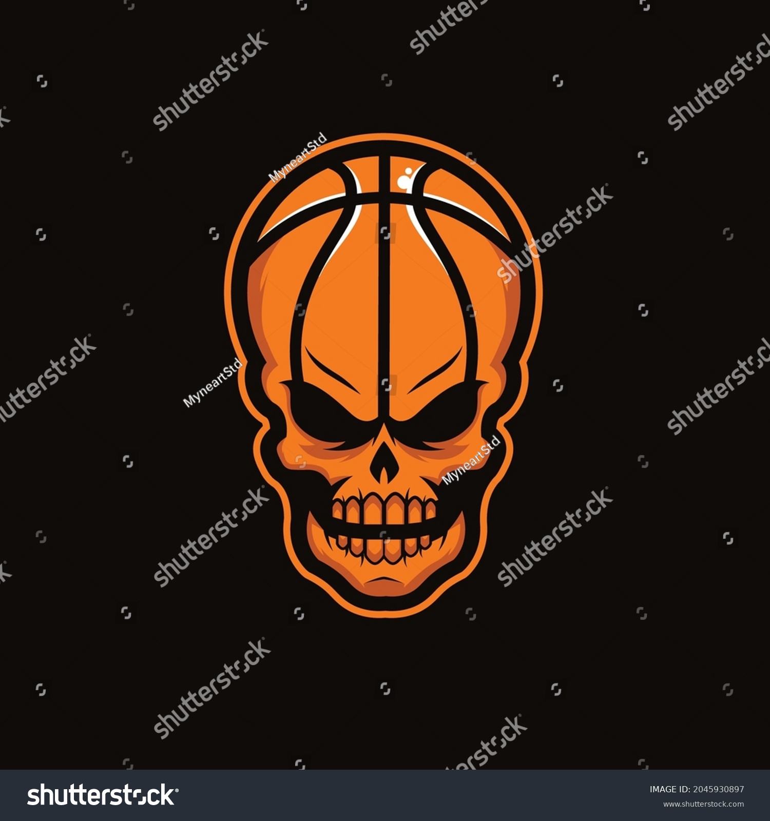 Basketball Skull Illustration Logo Basketball Skull Stock Vector ...