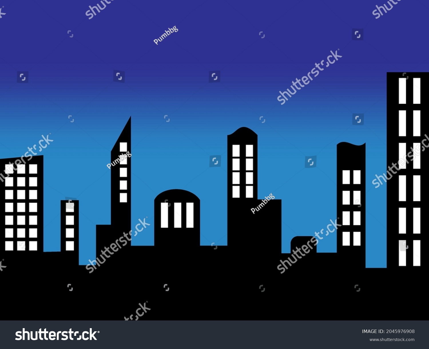 Night City Vector Illustration Abstract Background Stock Vector