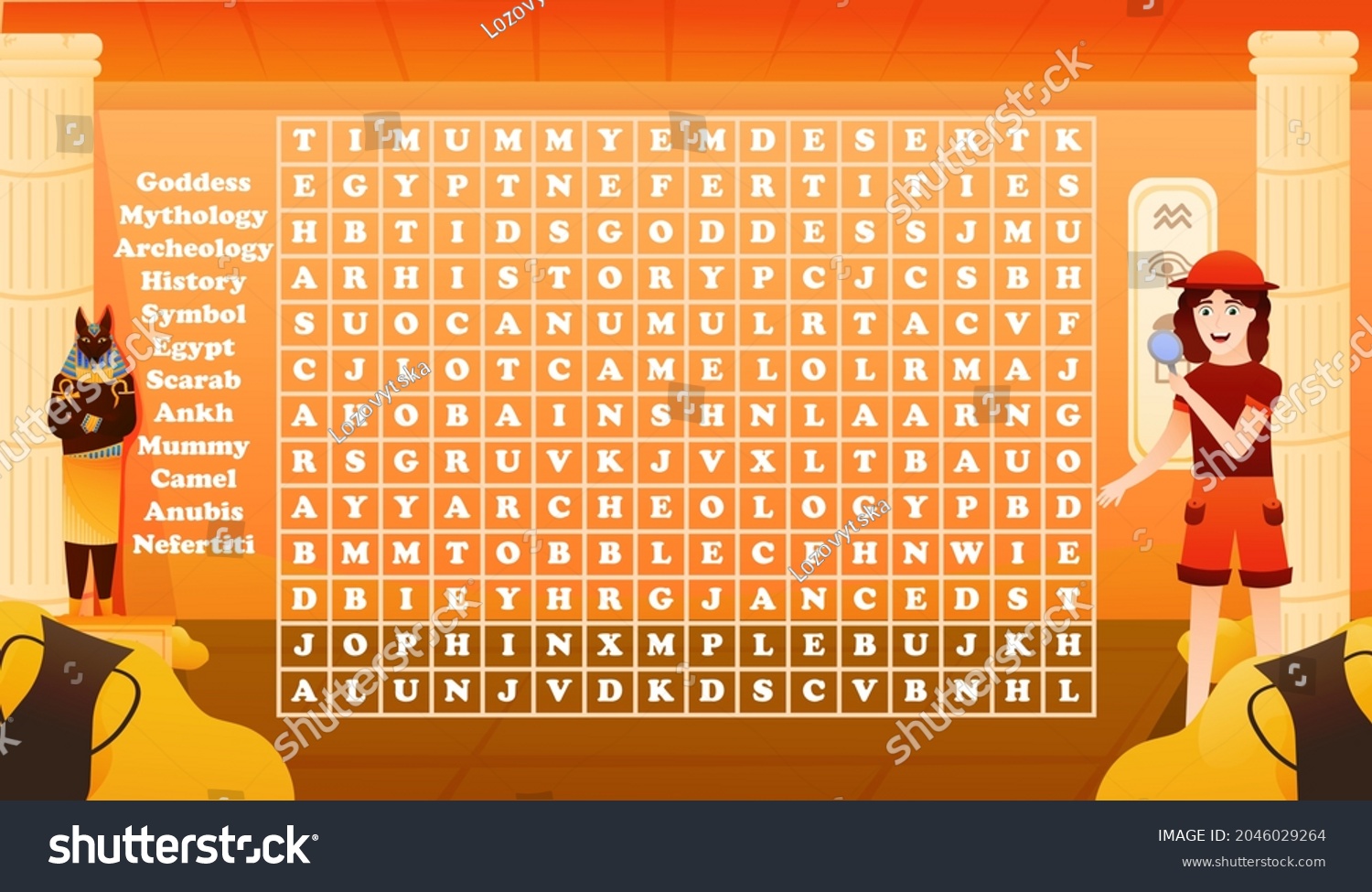 ancient-egypt-word-search-riddle-kids-stock-vector-royalty-free-2046029264-shutterstock