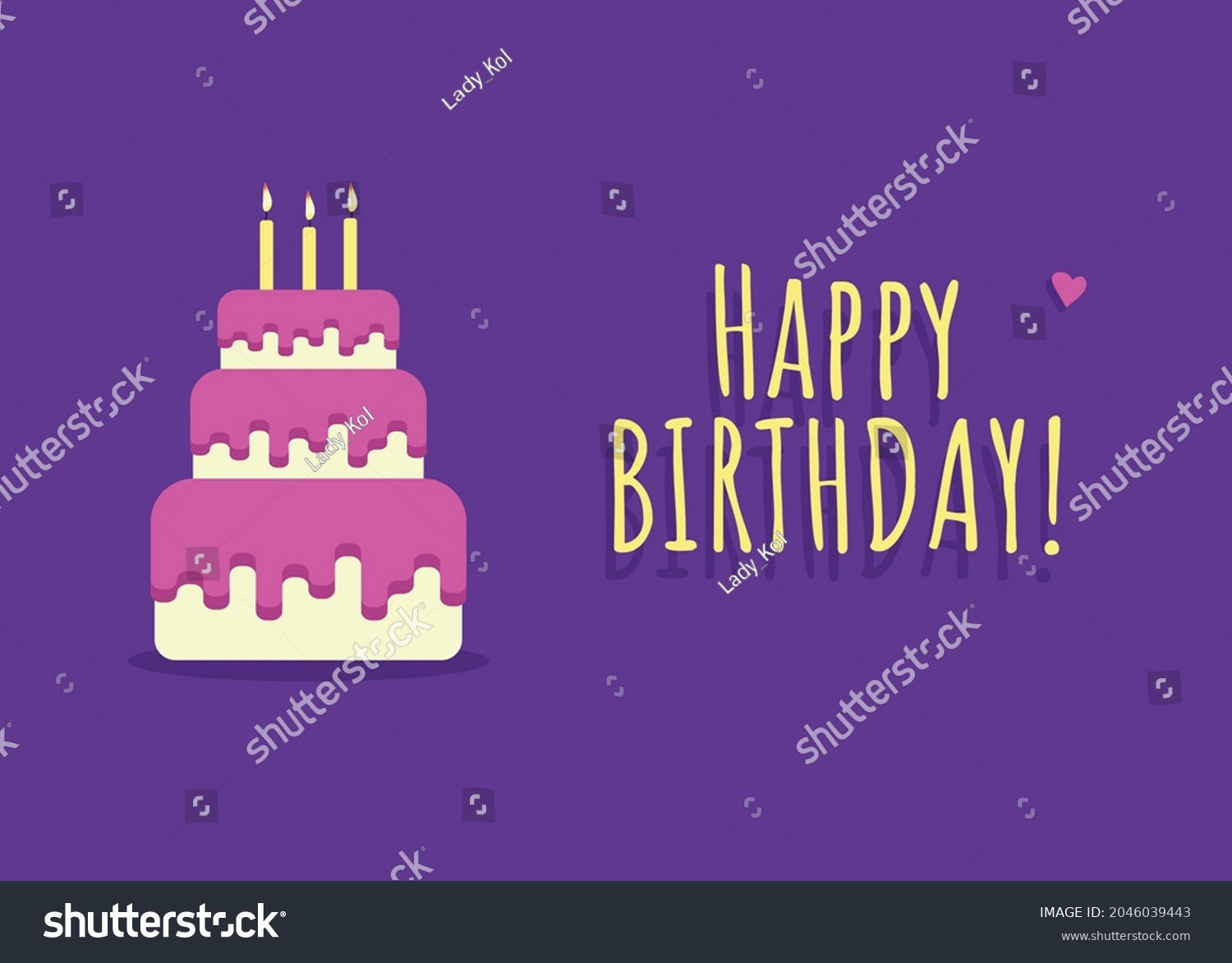 Vector Happy Birthday Card Cake Girls Stock Vector Royalty Free 2046039443 Shutterstock