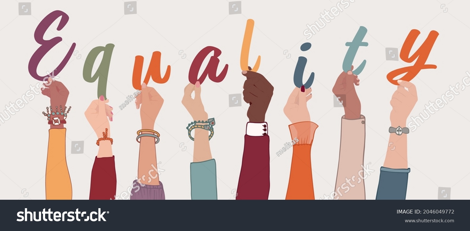 Raised Arms Group Diverse Multicultural International Stock Vector ...