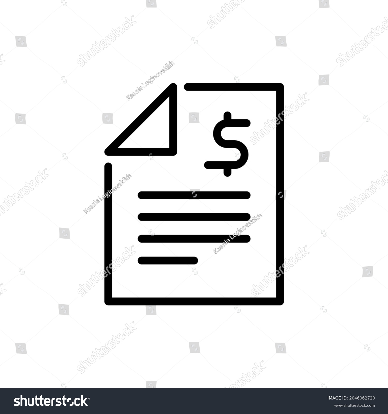 Paycheck Linear Vector Icon Logo Outline Stock Vector (Royalty Free ...