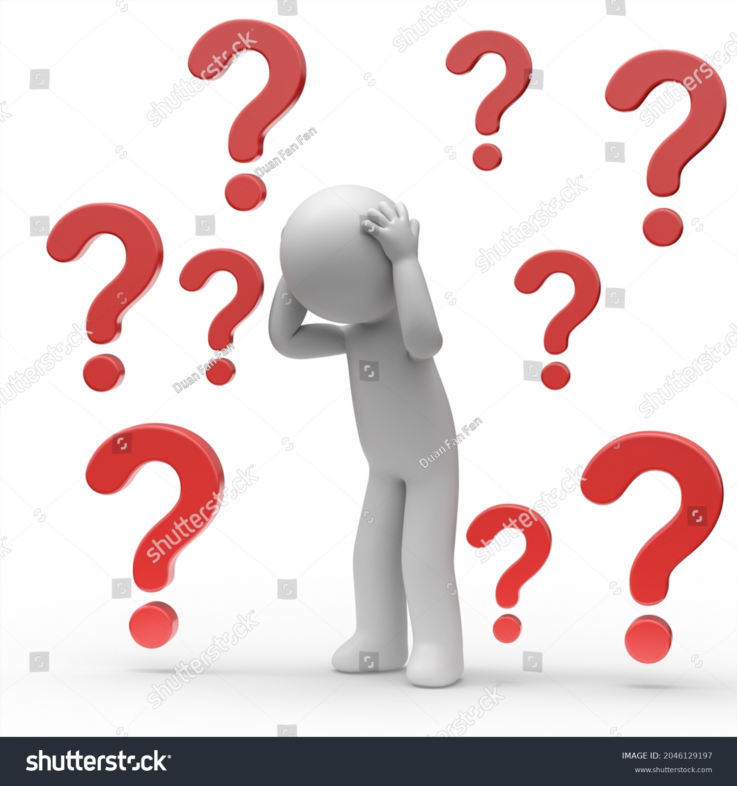 3d Man Many Question Marks Stock Illustration 2046129197 | Shutterstock